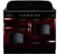 RANGEMASTER  Classic 110 Electric Ceramic Range Cooker - Cranberry & Chrome